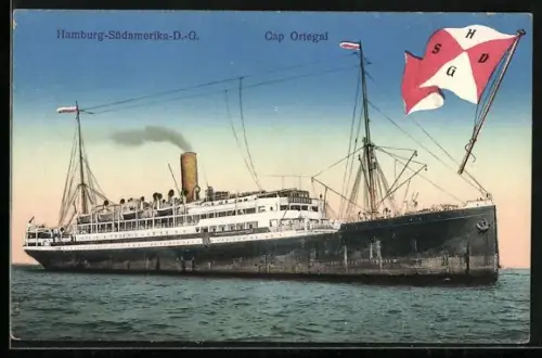 AK Dampfer Cap Ortegal der Hamburg-Südamerika-Dampfschifffahrts-Gesellschaft, Passagierschiff