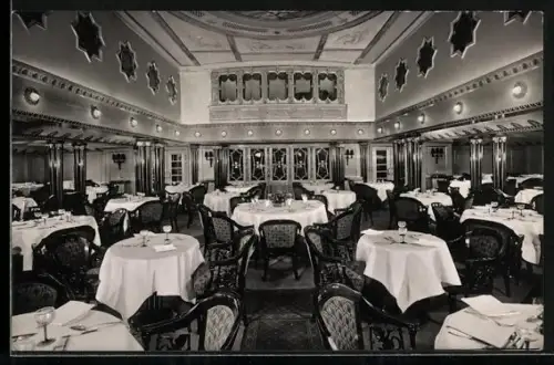 AK Passagierschiff Hansa der Hamburg-Amerika Linie, Speisesaal 1. Kl.