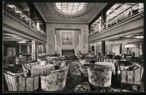 AK Hamburg-Amerika Linie Passagierschiff Hansa, Halle 1. Kl.