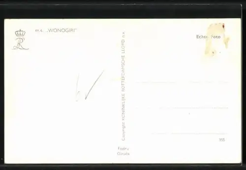 AK Handelsschiff m.s. Wonogiri in Fahrt