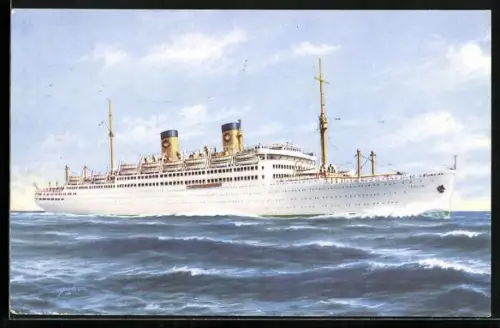 AK Passagierschiff MS Italia der Home Lines auf hoher See