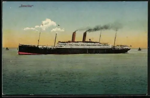 AK Passagierschiff Amerika auf hoher See