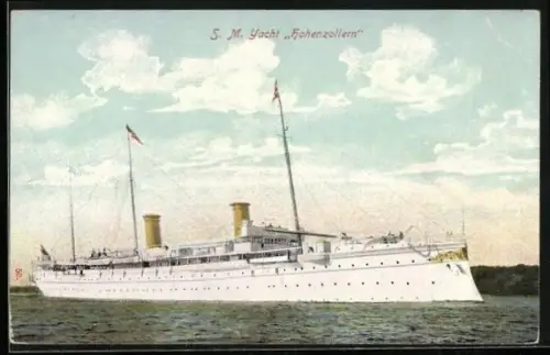 AK SM Yacht Hohenzollern auf See