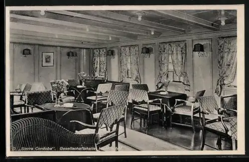 AK Passagierschiff Sierra Cordoba, Gesellschaftshalle, Hinterschiff