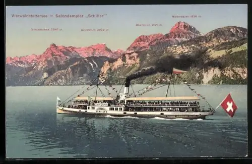 AK Vierwaldstättersee, Salondampfer Schiller