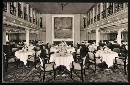 AK Passagierschiff Hamburg, Speisesaal I.Klasse