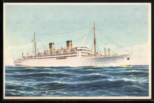 AK Passagierschiff MS Italia auf hoher See, Home Lines