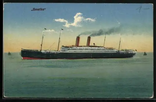 AK Passagierschiff Amerika auf See