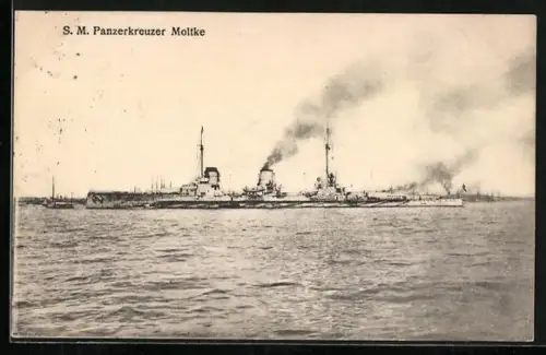AK Kriegsschiff SM Panzerkreuzer Moltke