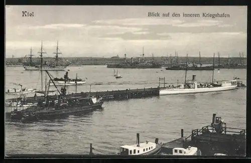 AK Kiel Blick auf den inneren Kriegshafen