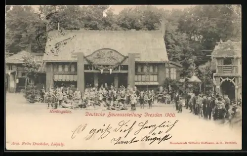 AK Dresden, Deutsche Bauaustellung 1900, Huntinghütte