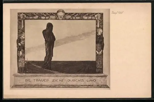 Künstler-AK Die Trauer zieht durch`s Land