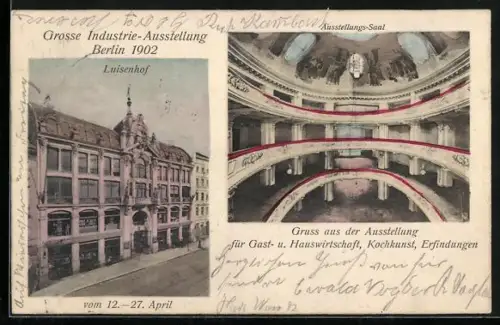 AK Berlin, Grosse Industrie-Ausstellung 1902, Luisenhof, Ausstellungs-Saal