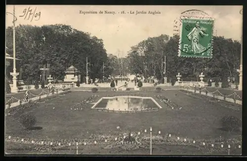 AK Exposition de Nancy, Le Jardin Anglais