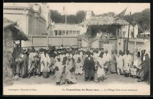 AK Le Mans, Exposition 1911, Le Village Noir et ses habitants