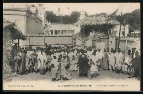 AK Le Mans, Exposition 1911, Le Village Noir et ses habitants