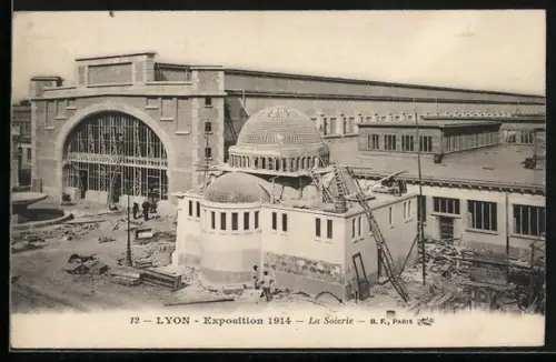 AK Lyon, Exposition 1914, La Soierie