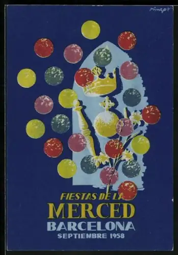 AK Barcelona, Fiestas de la Merced 1958, Ausstellung