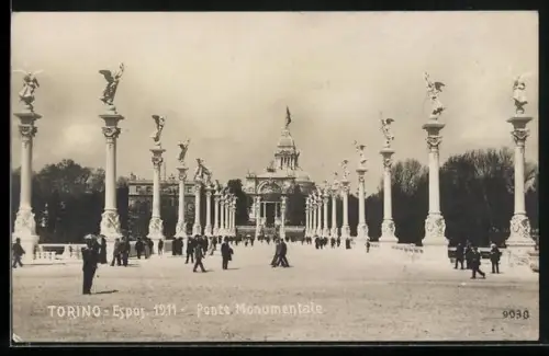 AK Torino, Espos 1911, Ponte Monumentale, Ausstellung