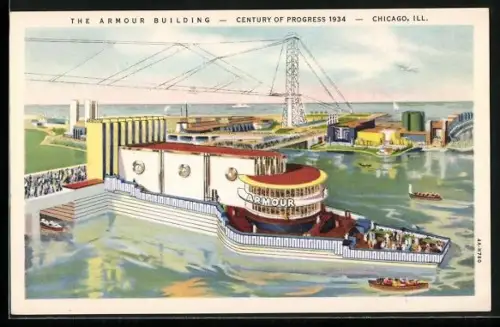 AK Chicago, Century of Progress 1934, The Armour Building, Ausstellung