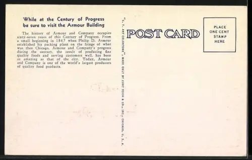 AK Chicago, Century of Progress 1934, The Armour Building, Ausstellung