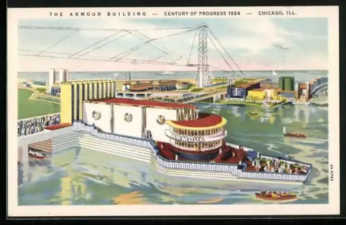 AK Chicago, Century of Progress 1934, The Armour Building, Ausstellung