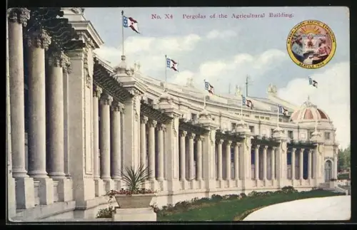 AK Seattle, Alaska-Yukon-Pacific Exposition 1909, Pergolas of the Agricultural Building, Ausstellung