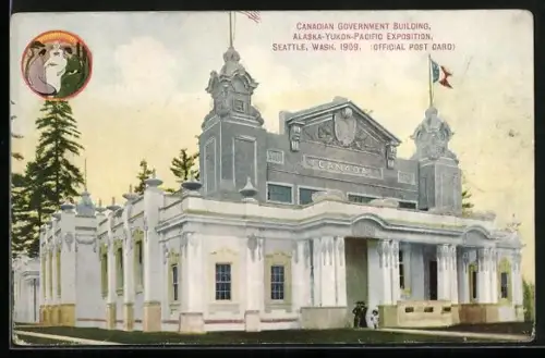 AK Seattle, Alaska-Yukon-Pacific Exposition 1909, Canadian Government Building, Ausstellung
