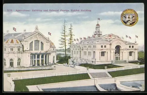 AK Seattle, Alaska-Yukon-Pacific Exposition 1909, Agricultural Building, Oriental Foreign Exhibit Building, Ausstellung