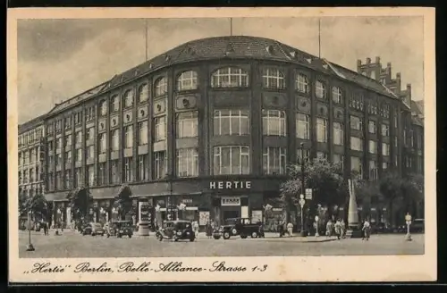 AK Berlin-Kreuzberg, Kaufhaus Hertie in der Belle-Alliance-Strasse 1-3