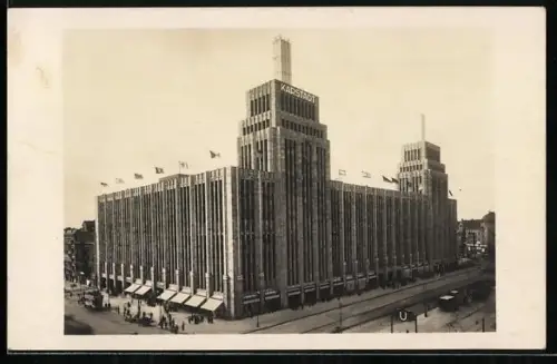 AK Berlin-Neukölln, Strassenpartie mit dem Kaufhaus Karstadt