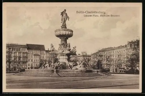 AK Berlin-Charlottenburg, Lützow-Platz mit Herkules-Brunnen