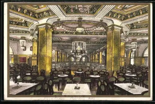 Künstler-AK Berlin-Tiergarten, Restaurant Piccadilly am Potsdamer Platz, Bes. Heinrich Braun