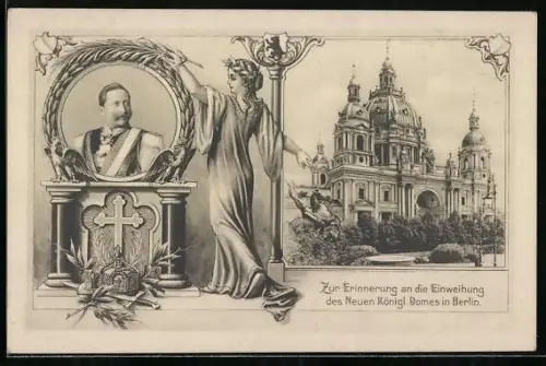 AK Berlin, Einweihung des Neuen Königlichen Domes, Kaiser Wilhelm II., Passepartout