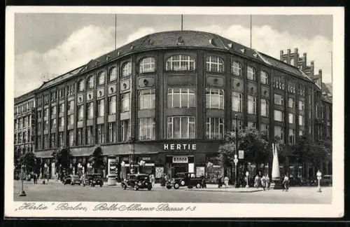 AK Berlin-Kreuzberg, Hertie Waren-und Kaufhaus GmbH, Belle-Alliance-Strasse 1-3