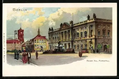 Lithographie Berlin, Neuer Kgl. Marstall