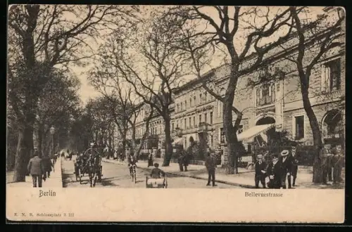 AK Berlin-Tiergarten, Bellevuestrasse mit Pferdewagen