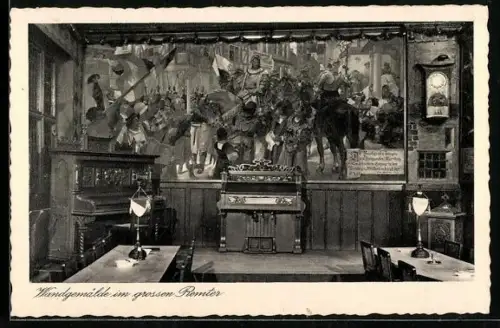 AK Berlin, Wandgemälde im grossen Remter, Chausseestr. 110