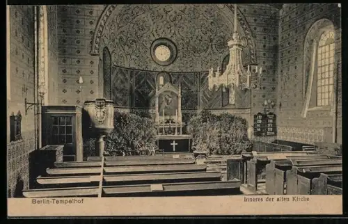 AK Berlin-Tempelhof, Inneres der alten Kirche