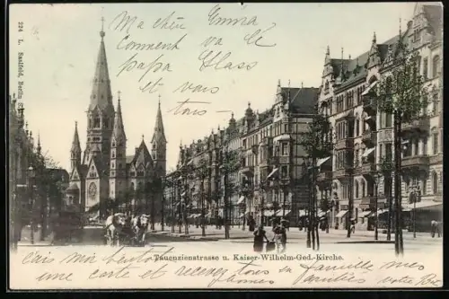 AK Berlin-Charlottenburg, Tauenzienstrasse und Kaiser-Wilhelm-Gedächtnis-Kirche