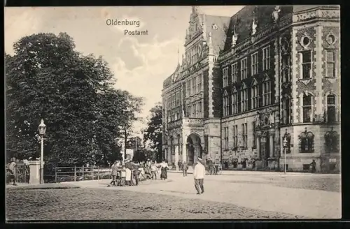 AK Oldenburg / O., Partie am Postamt