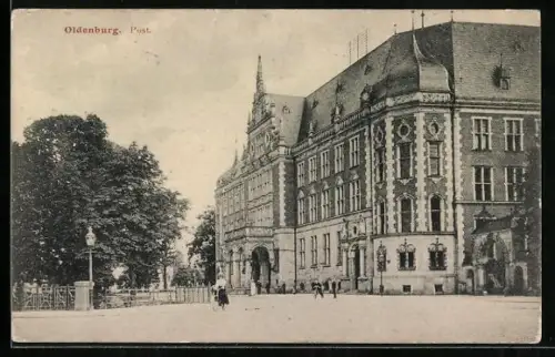 AK Oldenburg / O., Blick auf die Post