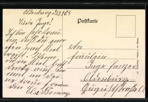 AK Oldenburg i. Gr., Partie an der Post