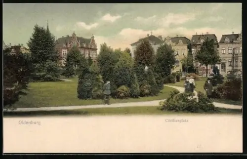 AK Oldenburg / O., am Cäcilienplatz