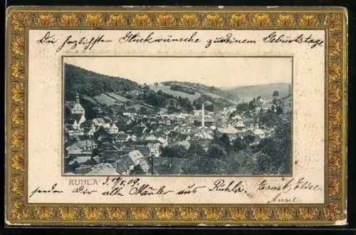 AK Ruhla, Teilansicht im Passepartoutrahmen