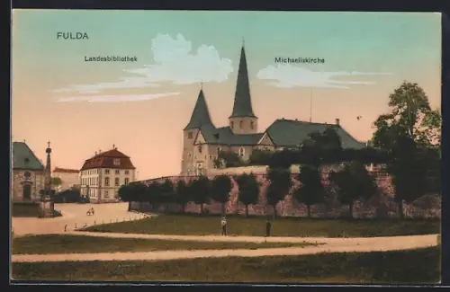 AK Fulda, Landesbibliothek und Michaeliskirche