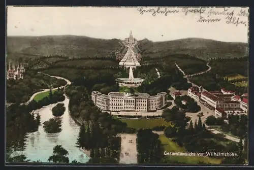 AK Wilhelmshöhe, Ortsansicht mit Schloss und Herkules