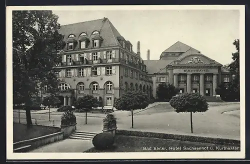 AK Bad Elster, Hotel Sachsenhof, Kurtheater