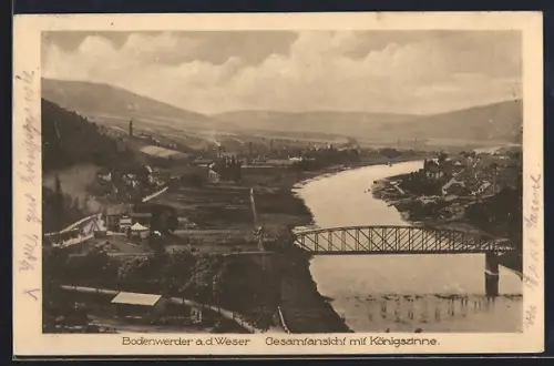 AK Bodenwerder a.d. Weser, Gesamtansicht mit Königszinne