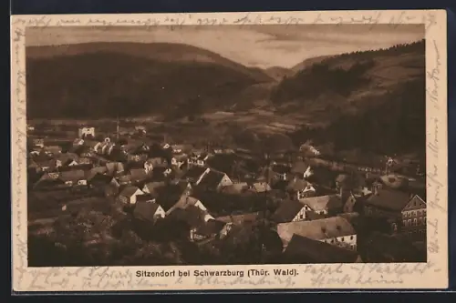 AK Sitzendorf bei Schwarzburg /Thür. Wald, Ortsansicht im Tal